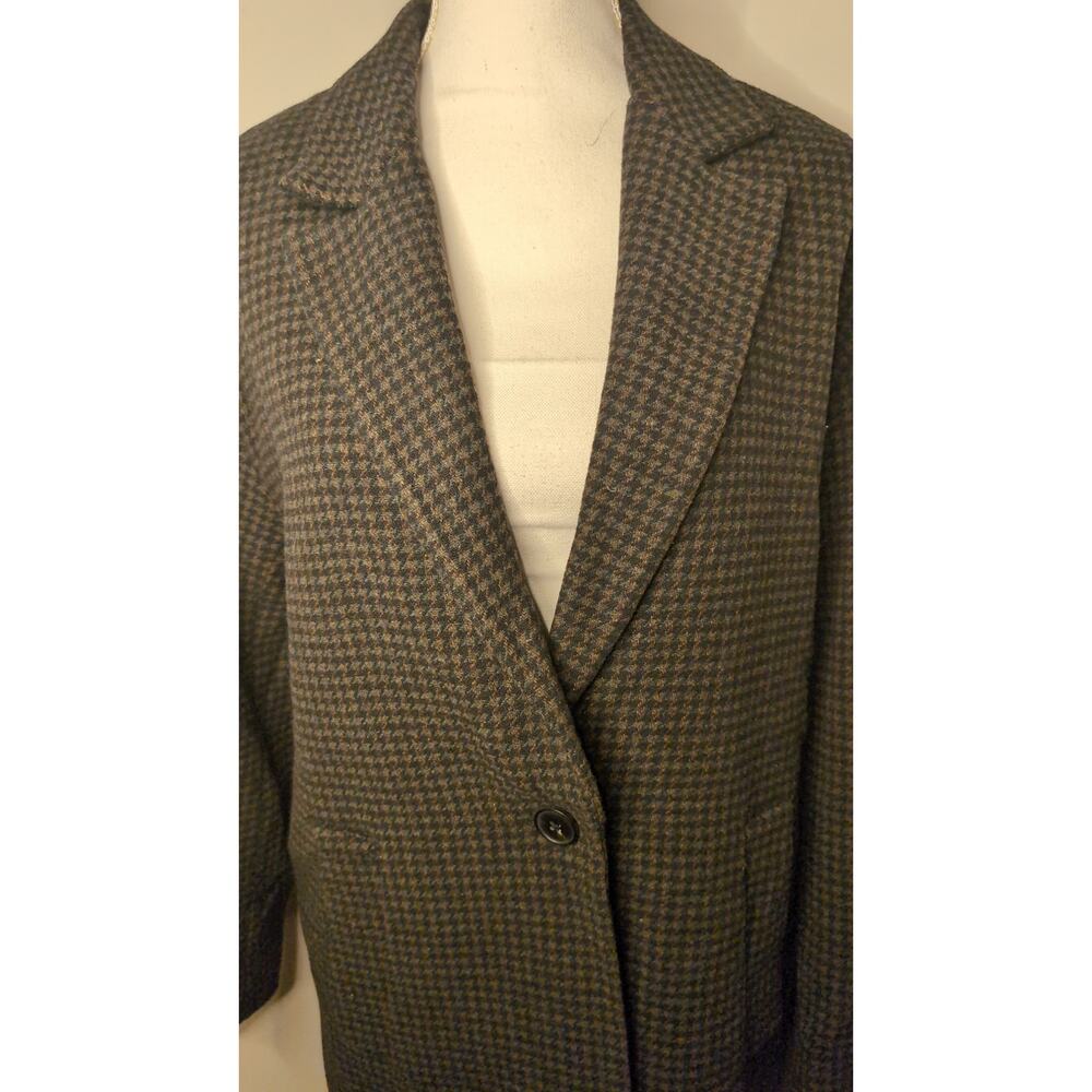 Zara Houndstooth Heritage Oversized Wool Blend Coat Blazer - Picture 3 of 12